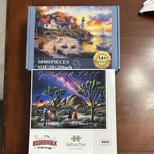 Joshua Tree and Coastal Lighthouse Puzzle Set
